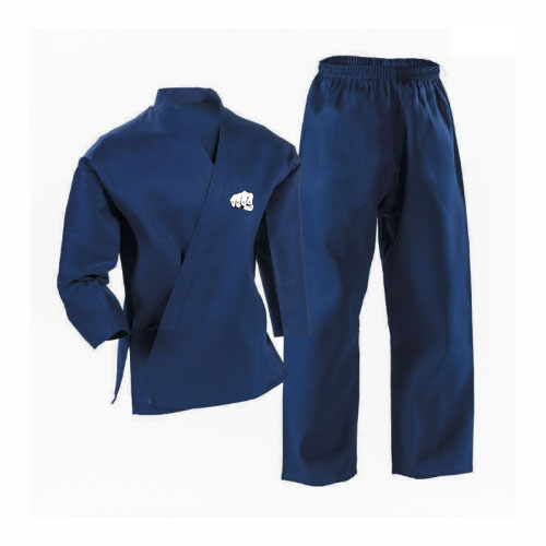 royal blue martial arts uniform